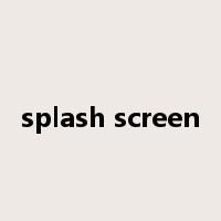 splash screen是什么意思