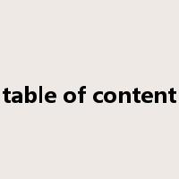 table of content是什么意思