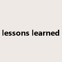 lessons learned是什么意思
