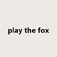 play the fox是什么意思