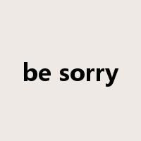 be sorry是什么意思