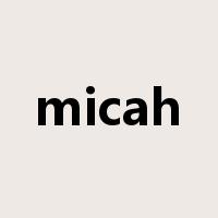 micah是什么意思