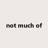 not much of是什么意思