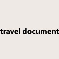 travel document是什么意思