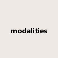 modalities是什么意思