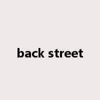 back street是什么意思
