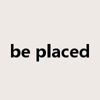 be placed是什么意思