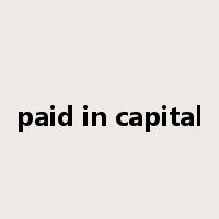 paid in capital是什么意思