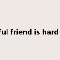 a faithful friend is hard to find是什么意思