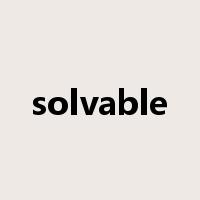 solvable是什么意思