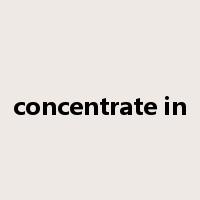 concentrate in是什么意思