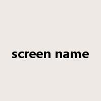 screen name是什么意思