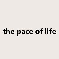 the pace of life是什么意思