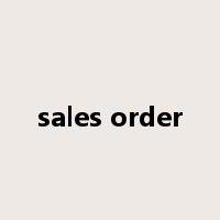 sales order是什么意思