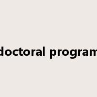 doctoral program是什么意思