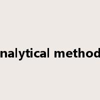 analytical methods是什么意思