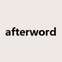 afterword是什么意思