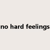 no hard feelings是什么意思