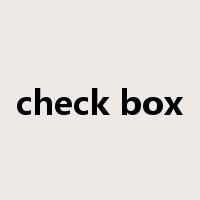 check box是什么意思