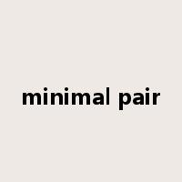 minimal pair是什么意思