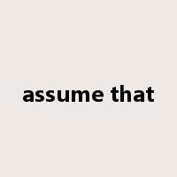 assume that是什么意思