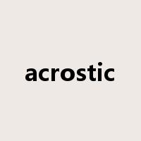 acrostic是什么意思