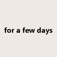 for a few days是什么意思