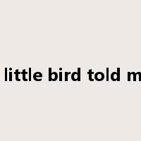 a little bird told me是什么意思