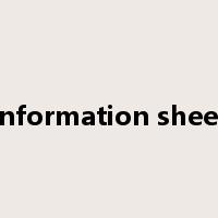 information sheet是什么意思