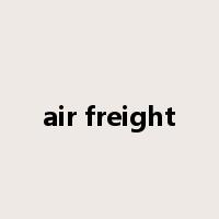 air freight是什么意思
