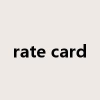 rate card是什么意思