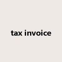 tax invoice是什么意思