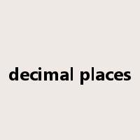 decimal places是什么意思