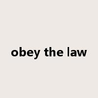 obey the law是什么意思