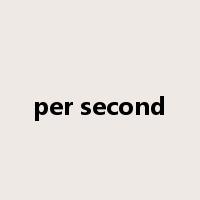 per second是什么意思