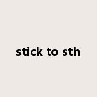 stick to sth是什么意思