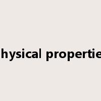 physical properties是什么意思