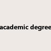 academic degree是什么意思
