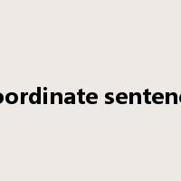 coordinate sentence是什么意思