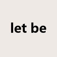 let be是什么意思