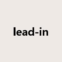 lead-in是什么意思