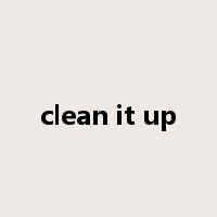 clean it up是什么意思