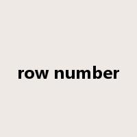 row number是什么意思