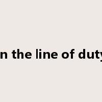 in the line of duty是什么意思