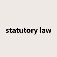 statutory law是什么意思
