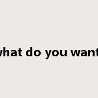 what do you want?是什么意思