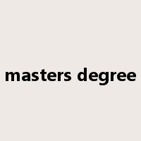 masters degree是什么意思