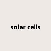 solar cells是什么意思