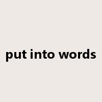 put into words是什么意思