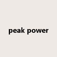 peak power是什么意思